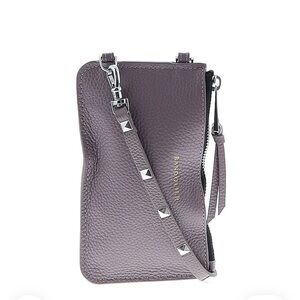 Bandolier Leather Crossbody Iris Studded Lavender and Silver